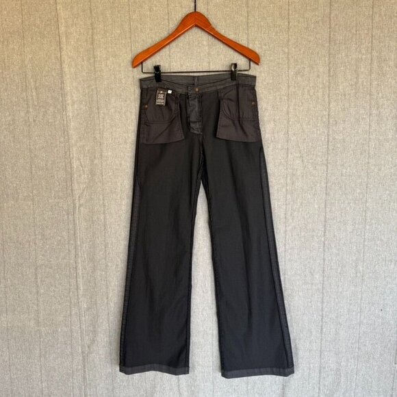 VIntage 7 For All Mankind The Trouser Dark Grey Stretch Low Rise Wide Leg Jeans - Picture 10 of 15
